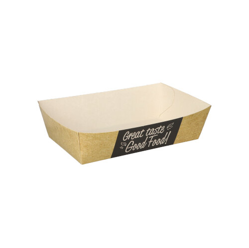 50 Pommes-Frites-Trays "pure" 3,5 cm x 7 cm x 12 cm "Good Food" mittel
