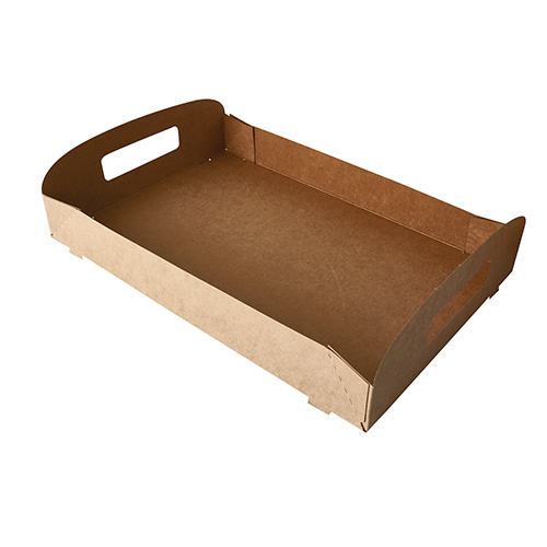10 Tragetabletts, Pappe "pure" 4,5 cm x 35 cm x 24 cm braun "100% Fair"