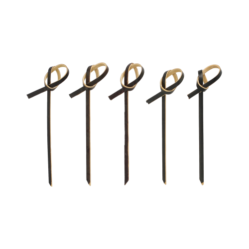 250 Fingerfood - Picker 6 cm schwarz "Knoten"