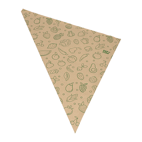 1000 Spitztüten, Kraftpapier 52,5 cm x 37 cm x 37 cm braun "Fruits & Vegs" Füllinhalt 1500 g