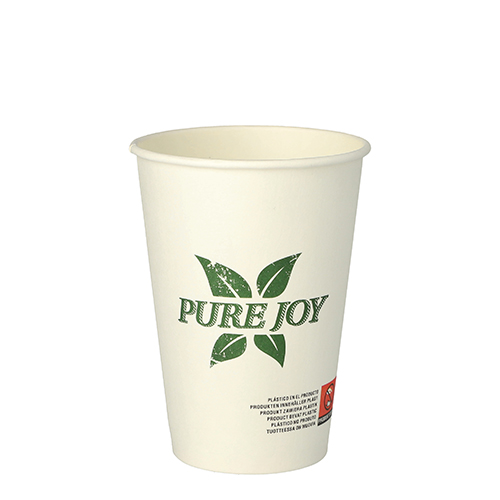 50 Trinkbecher, Pappe 0,25 L Ø 8 cm · 10,8 cm weiss "Pure Joy"