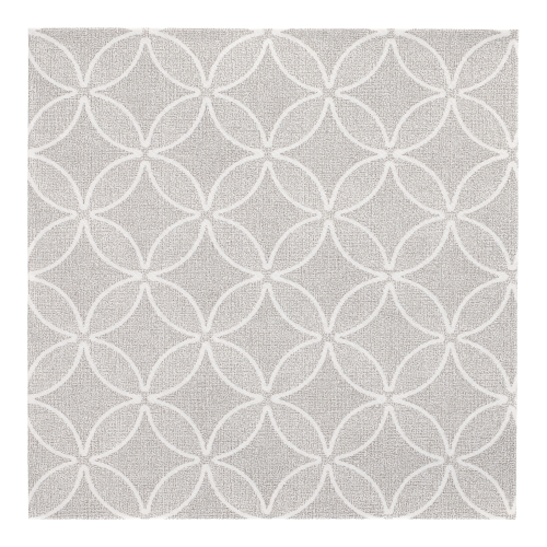 50 Servietten "ROYAL Collection" 1/4-Falz 40 cm x 40 cm grau "Circle Flowers"