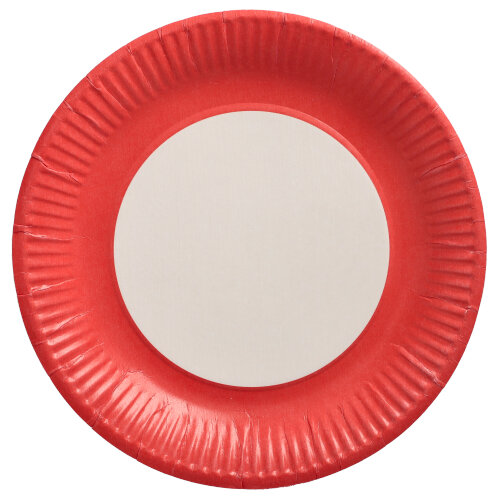 20 Teller, Pappe rund Ø 23 cm rot