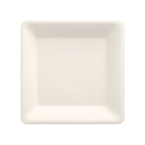 12 Teller, Zuckerrohr "pure" eckig 15,5 cm x 15,5 cm weiss