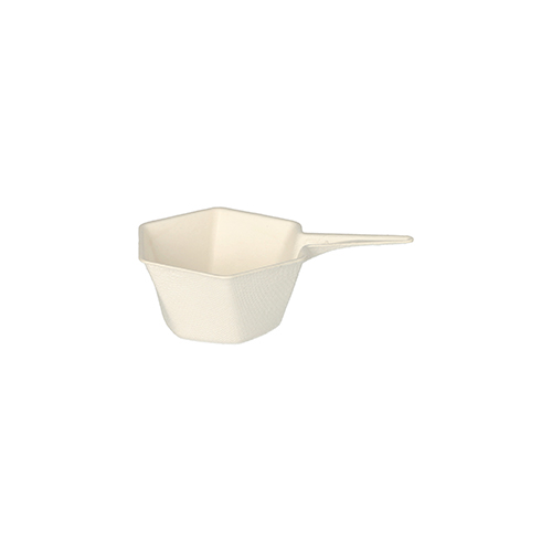50 Fingerfood - Schalen Zuckerrohr "pure" 25 ml 3 cm x 9,5 cm x 6,3 cm weiss "Hexagon"