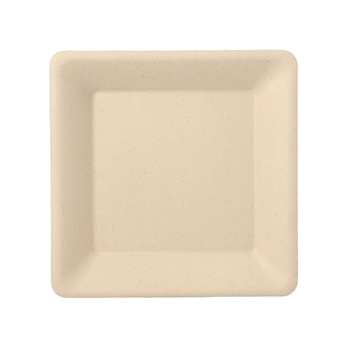 50 Teller, Zuckerrohr "pure" eckig 15,5 cm x 15,5 cm natur
