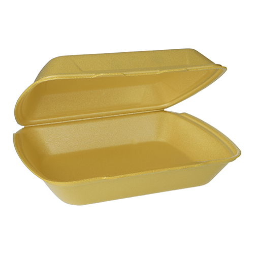 100 Menüboxen mit Klappdeckel, XPS ungeteilt 7,5 cm x 24,3 cm x 20,8 cm gold