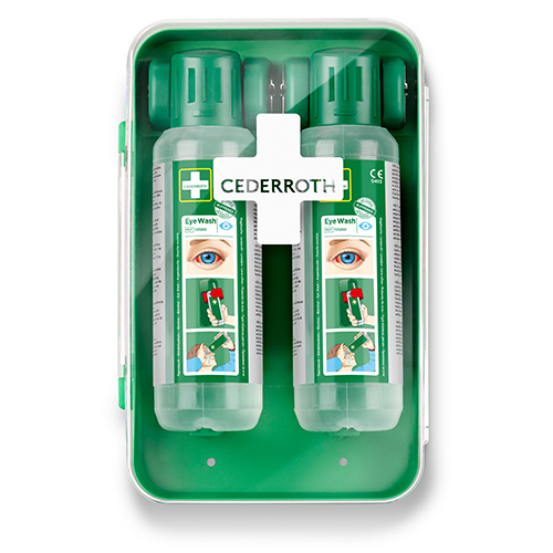 "Cederroth" Augendusche 29,6 cm x 19,2 cm "Eye-Wash-Cabinet" inkl. 2 Flaschen (500ml)