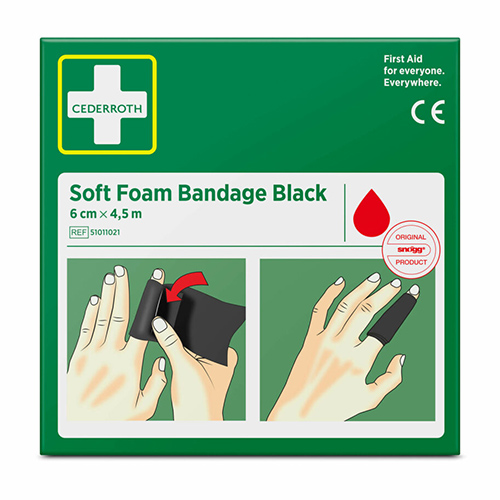 "Cederroth" Soft Foam Bandage 4,5 m x 6 cm schwarz , Refill