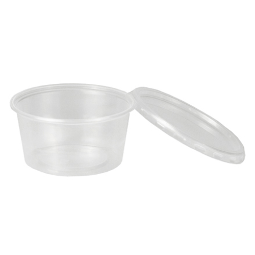 50 Dressingbecher mit Deckel, PP rund 80 ml Ø 7 cm · 3,5 cm transparent