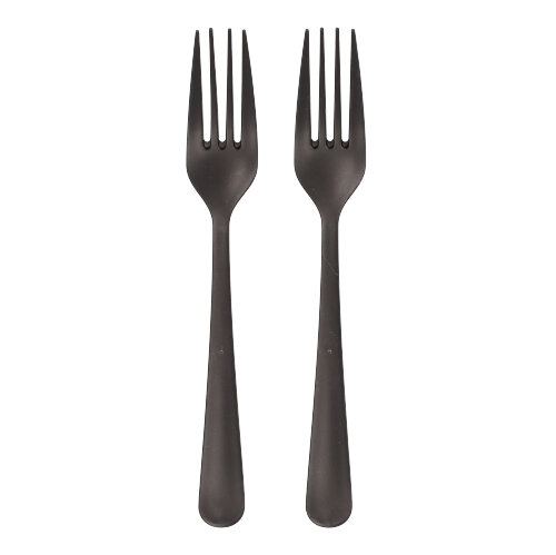 100 "Circulware" Mehrweg-Gabeln PP-MF 19 cm schwarz "Gaia" extra stabil, in Spenderbox