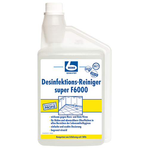 "Dr. Becher" Desinfektions-Reiniger 1 L super F6000 mit Dosierkopf