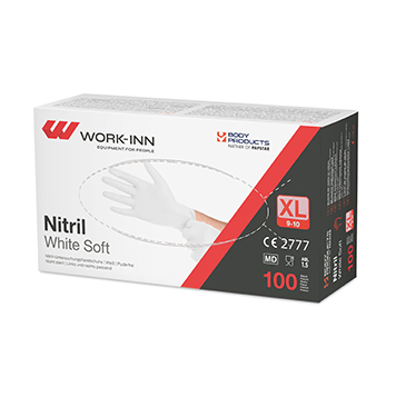 100 "WORK-INN/PS" Handschuhe Nitril puderfrei "White Soft" weiss Größe: XL