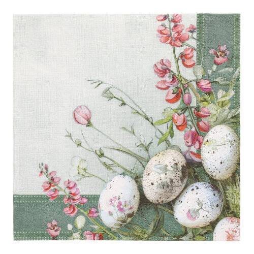 50 Servietten, 3-lagig 1/4-Falz 40 cm x 40 cm "Pastell Eggs"