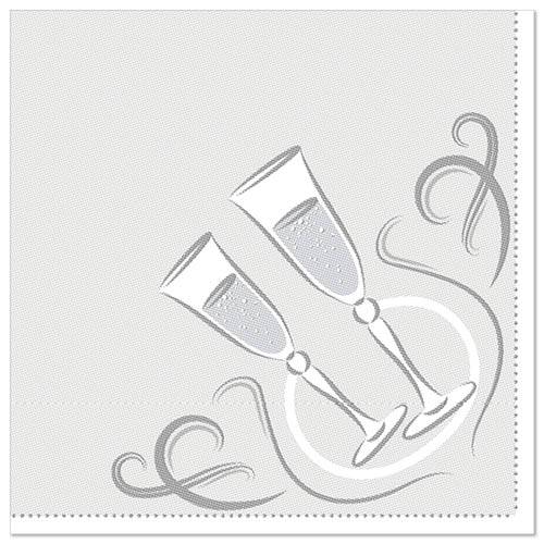 50 Servietten "ROYAL Collection" 1/4-Falz 40 cm x 40 cm silber "Festive Moments"
