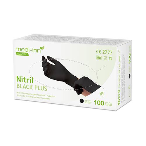 100 "Medi-Inn Classic" Handschuhe, Nitril puderfrei schwarz "Black Plus" Größe: L
