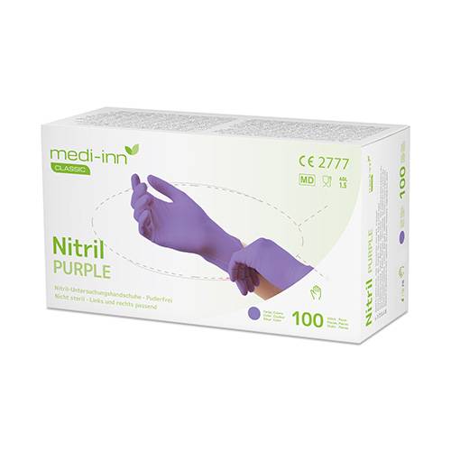 100 "Medi-Inn Classic" Handschuhe, Nitril puderfrei lila "Nitril Purple" Größe: XS