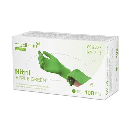 100 "Medi-Inn Classic" Handschuhe, Nitril puderfrei apfelgrün "Nitril Apple Green" Größe: M