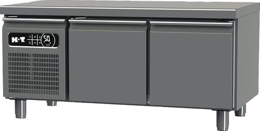K+T Snacktiefkühltisch GN 1/1, Korpushöhe 475 mm, abgekantete Arbeitsplatte, 2 Abteile, steckerfertig