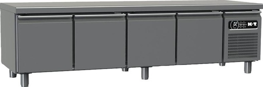 K+T Snacktiefkühltisch GN 1/1, Korpushöhe 475 mm, abgekantete Arbeitsplatte, 4 Abteile, steckerfertig