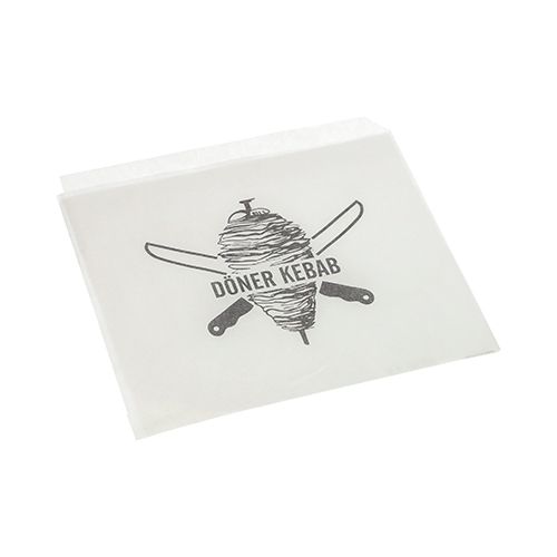 1000 Döner-Kebab-Tüten, Pergament-Ersatz 16 cm x 16 cm weiss fettdicht