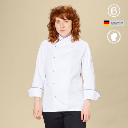 Soft-Fiona, weiße Damen-Kochjacke